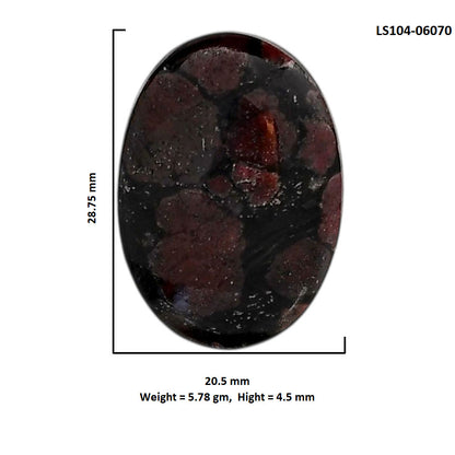 Eudialyte 20.5x28.75x4.5 mm Oval Shape Polished Gemstone LS104-06070