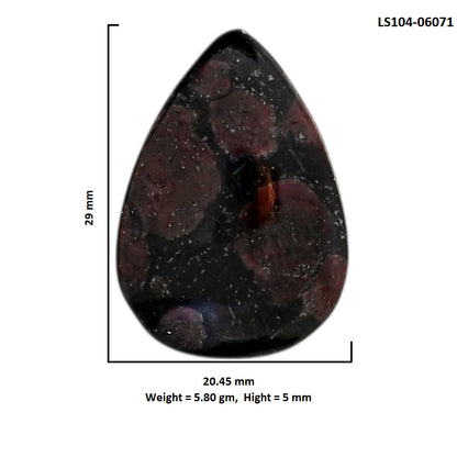Eudialyte 20.45x29x5 mm Pear Shape Polished Gemstone LS104-06071