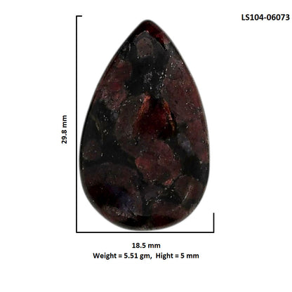 Eudialyte 18.5x29.8x5 mm Pear Shape Polished Gemstone LS104-06073
