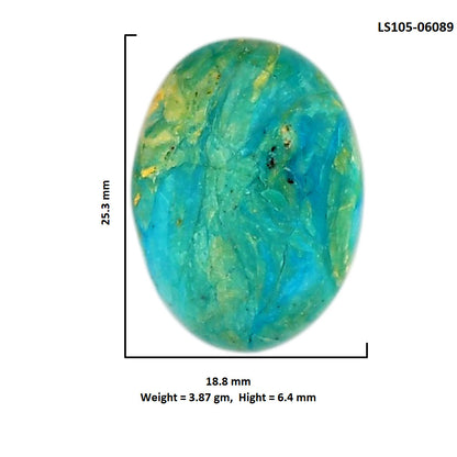 Peruvian Opalina 18.8x25.3x6.4 mm Oval Shape Polished Gemstone LS105-06089