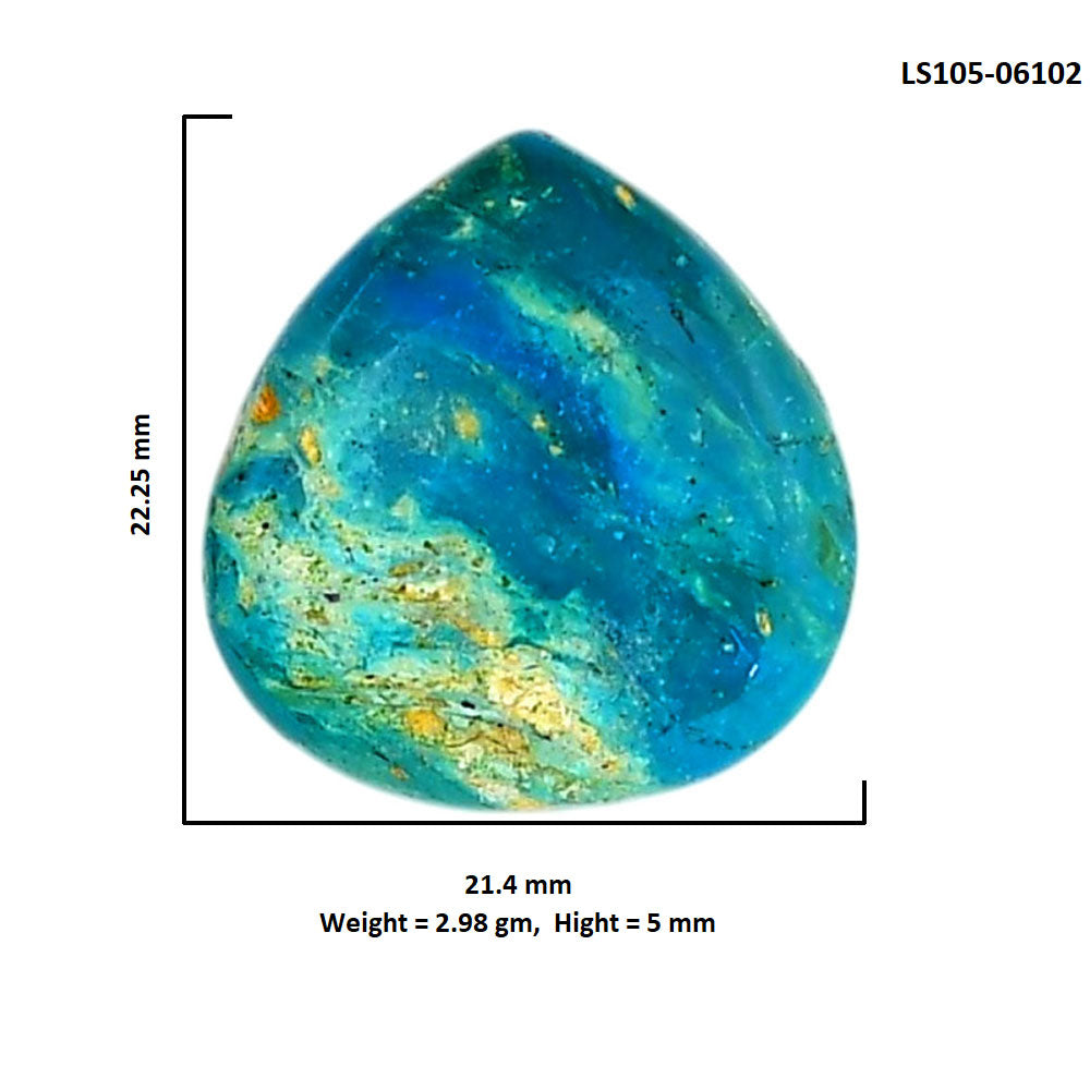 Peruvian Opalina 21.4x22.25x5 mm Heart Shape Polished Gemstone LS105-06102