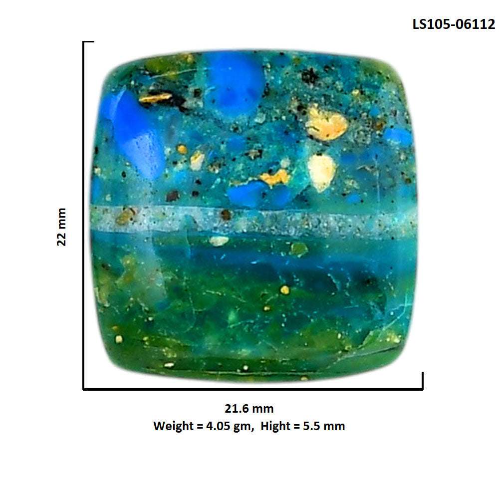 Peruvian Opalina 21.6x22x5.5 mm Cushion Shape Polished Gemstone LS105-06112