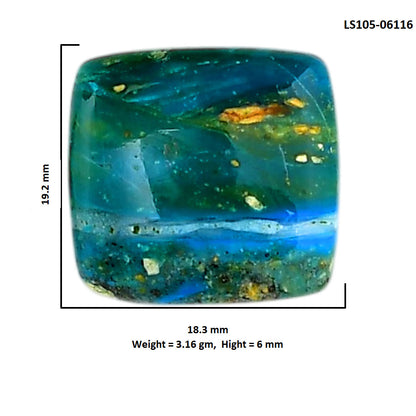 Peruvian Opalina 18.3x19.2x6 mm Cushion Shape Polished Gemstone LS105-06116