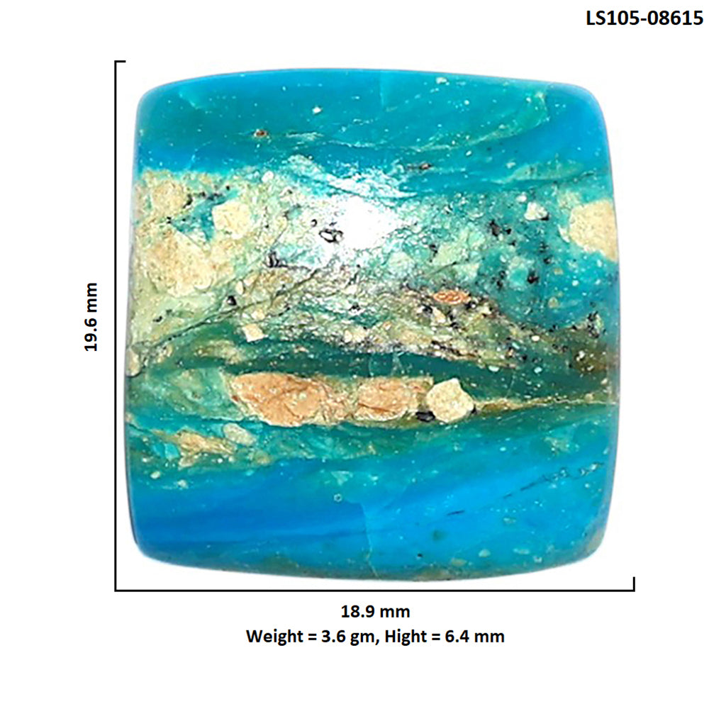 Peruvian Opalina 18.9x19.6x6.4 mm Baguette Shape Polished Gemstone LS105-08615