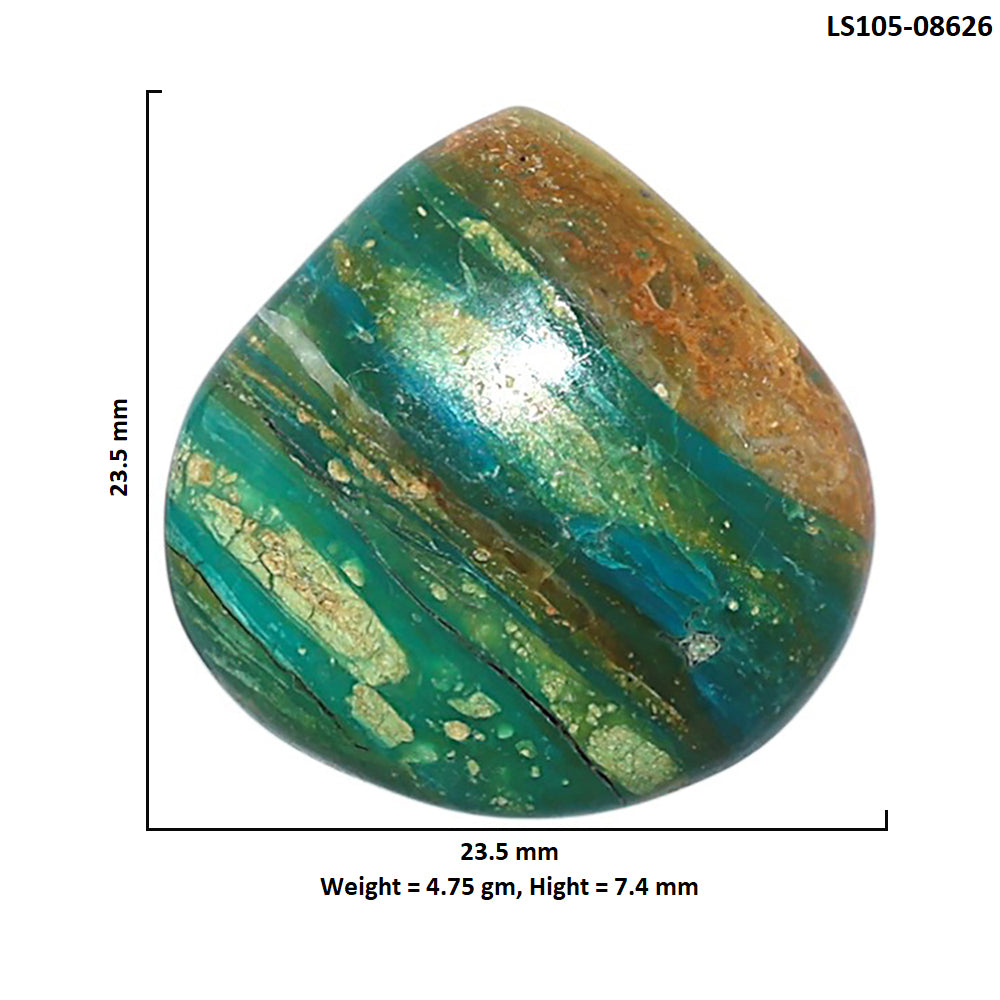 Peruvian Opalina 23.5x23.5x7.4 mm Heart Shape Polished Gemstone LS105-08626
