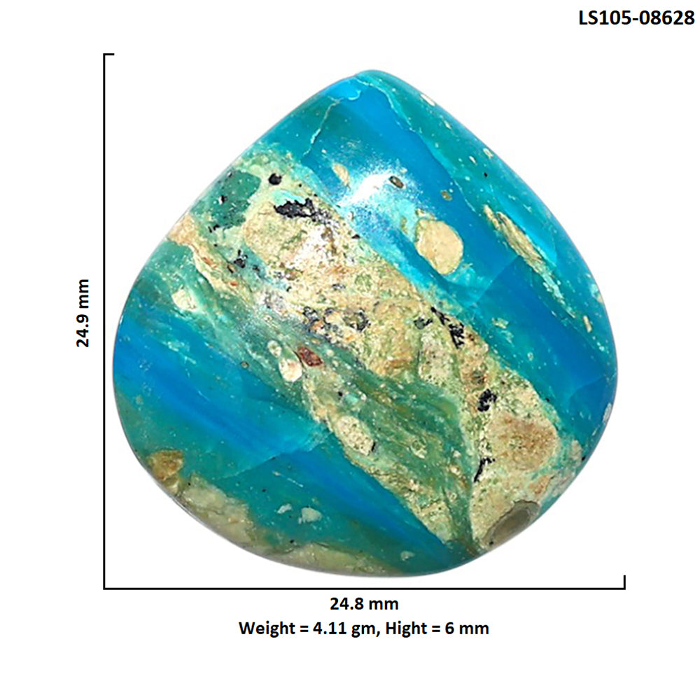 Peruvian Opalina 24.8x24.9x6 mm Heart Shape Polished Gemstone LS105-08628
