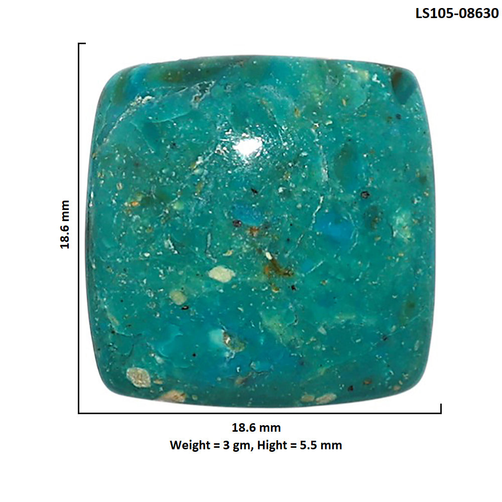 Peruvian Opalina 18.6x18.6x5.5 mm Cushion Shape Polished Gemstone LS105-08630