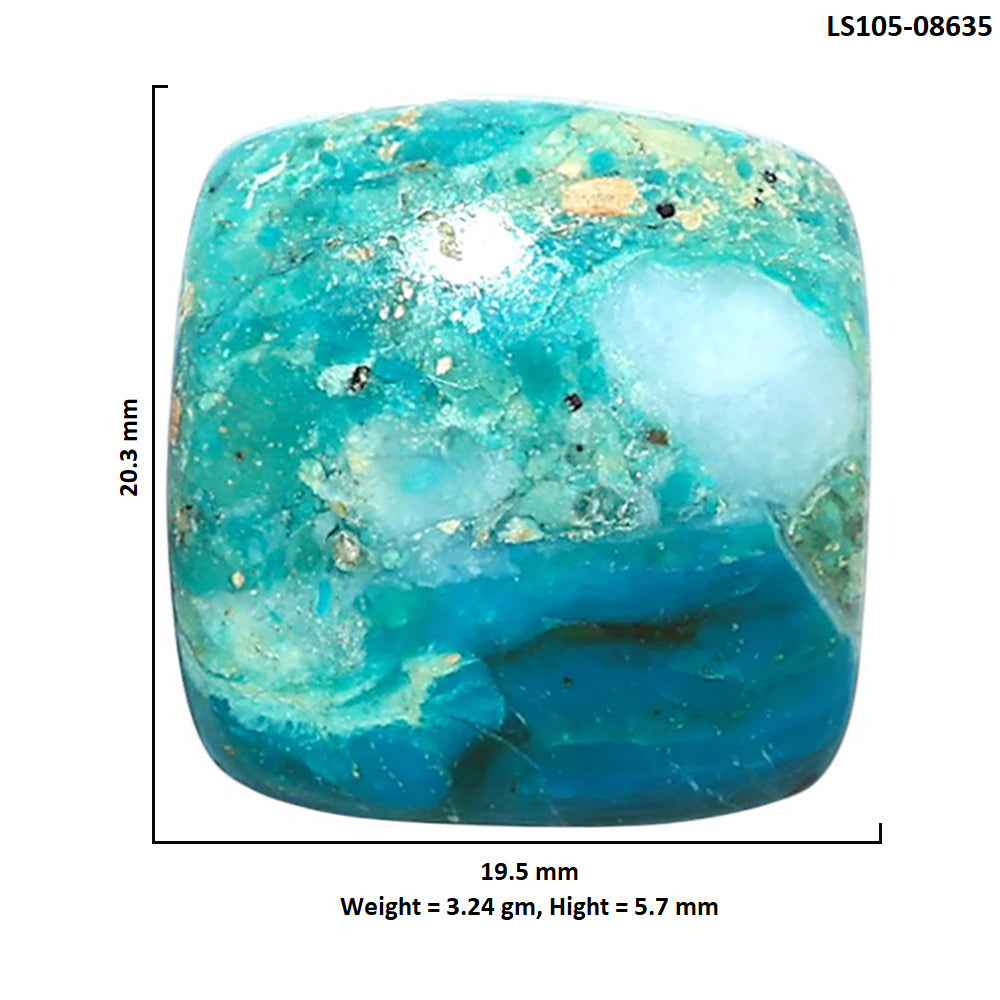 Peruvian Opalina 19.5x20.3x5.7 mm Cushion Shape Polished Gemstone LS105-08635