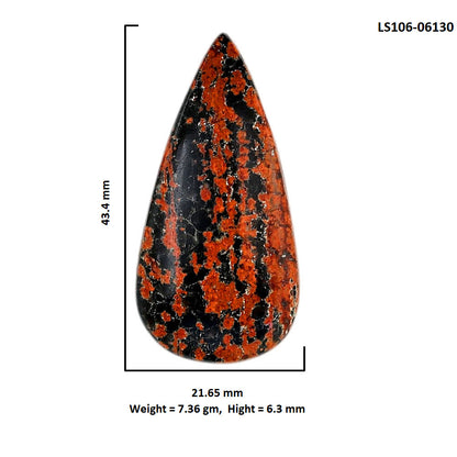 Fireworks Obsidian 21.65x43.4x6.3 mm Pear Shape Polished Gemstone LS106-06130