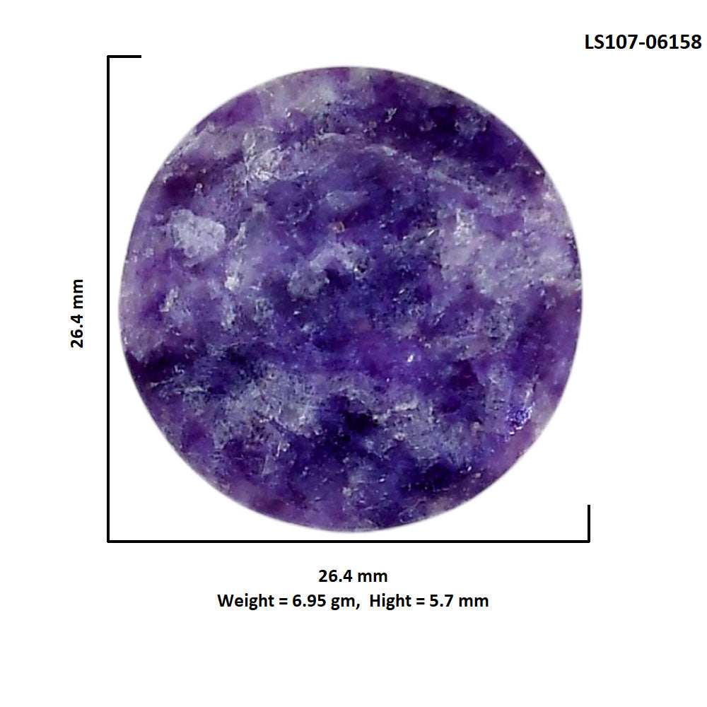 Lepidolite 26.4x26.4x5.7 mm Round Shape Polished Gemstone LS107-06158