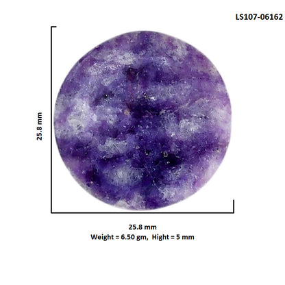 Lepidolite 25.8x25.8x5 mm Round Shape Polished Gemstone LS107-06162