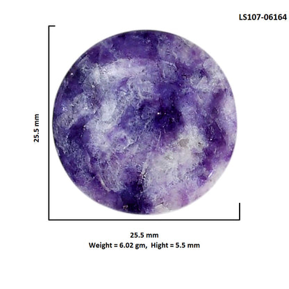 Lepidolite 25.5x25.5x5.5 mm Round Shape Polished Gemstone LS107-06164