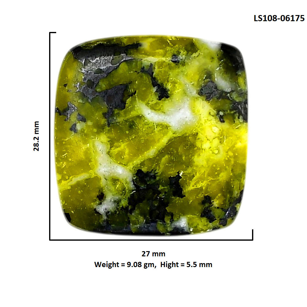 Lizardite 27x28.2x5.5 mm Cushion Shape Polished Gemstone LS108-06175