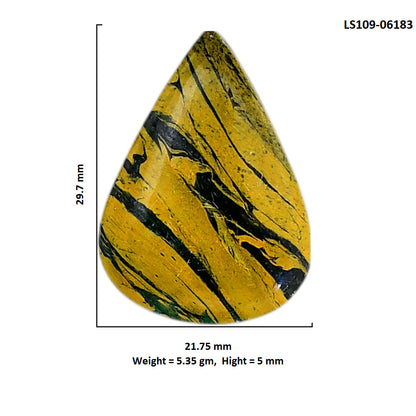 Mariposite 21.75x29.7x5 mm Pear Shape Polished Gemstone LS109-06183