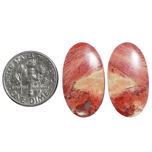 Snake Skin Jasper Pair 13.2x23.6x4 mm Oval Shape Polished Gemstone LS11-07262