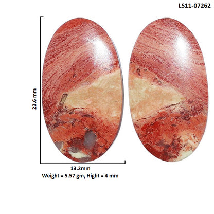 Snake Skin Jasper Pair 13.2x23.6x4 mm Oval Shape Polished Gemstone LS11-07262