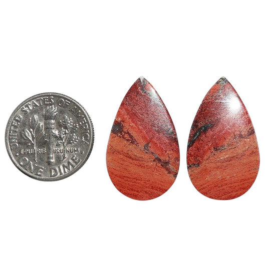 Snake Skin Jasper Pair 14.5x24.6x3.3 mm Pear Shape Polished Gemstone LS11-07263