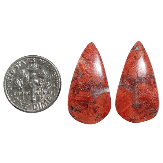 Snake Skin Jasper Pair 13.2x25x4.5 mm Pear Shape Polished Gemstone LS11-07264