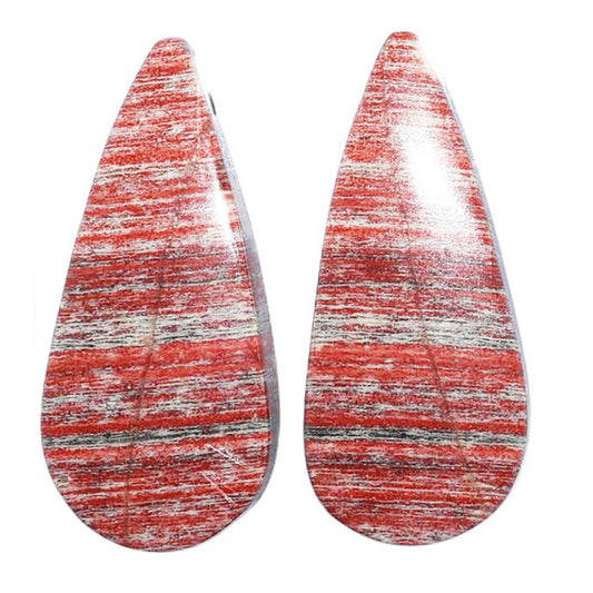Snake Skin Jasper Pair 12.4x28x4.5 mm Pear Shape Polished Gemstone LS11-07265