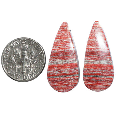 Snake Skin Jasper Pair 12.4x28x4.5 mm Pear Shape Polished Gemstone LS11-07265