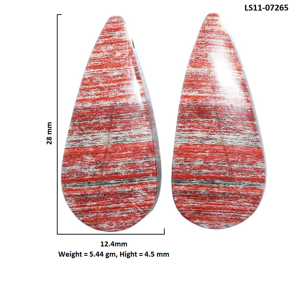 Snake Skin Jasper Pair 12.4x28x4.5 mm Pear Shape Polished Gemstone LS11-07265