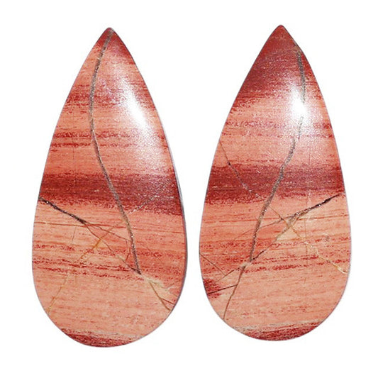 Snake Skin Jasper Pair 12.4x25.9x3.5 mm Pear Shape Polished Gemstone LS11-07266