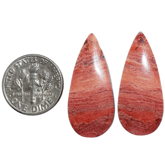 Snake Skin Jasper Pair 13.1x30x4.5 mm Pear Shape Polished Gemstone LS11-07267