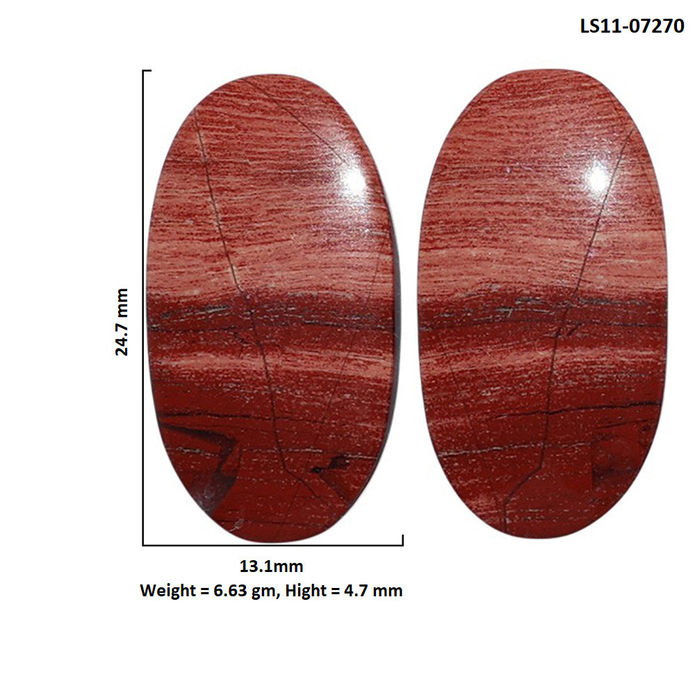 Snake Skin Jasper Pair 13.1x24.7x4.7 mm Oval Shape Polished Gemstone LS11-07270