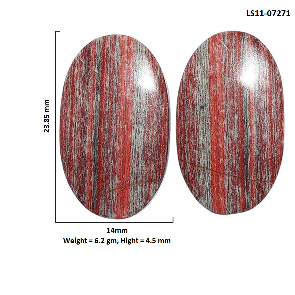 Snake Skin Jasper Pair 14x23.85x4.5 mm Oval Shape Polished Gemstone LS11-07271