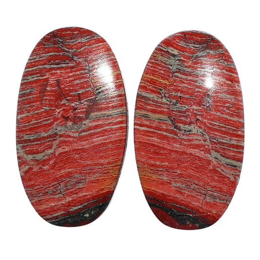 Snake Skin Jasper Pair 13.7x24.9x4.3 mm Oval Shape Polished Gemstone LS11-07272