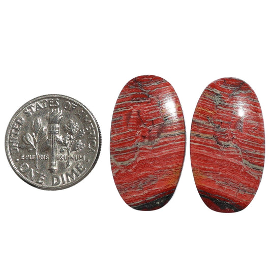 Snake Skin Jasper Pair 13.7x24.9x4.3 mm Oval Shape Polished Gemstone LS11-07272