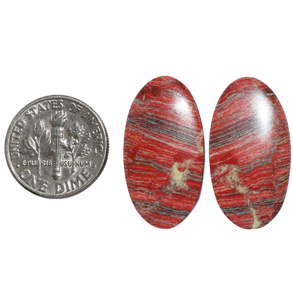 Snake Skin Jasper Pair 13.7x25.85x4.5 mm Oval Shape Polished Gemstone LS11-07273