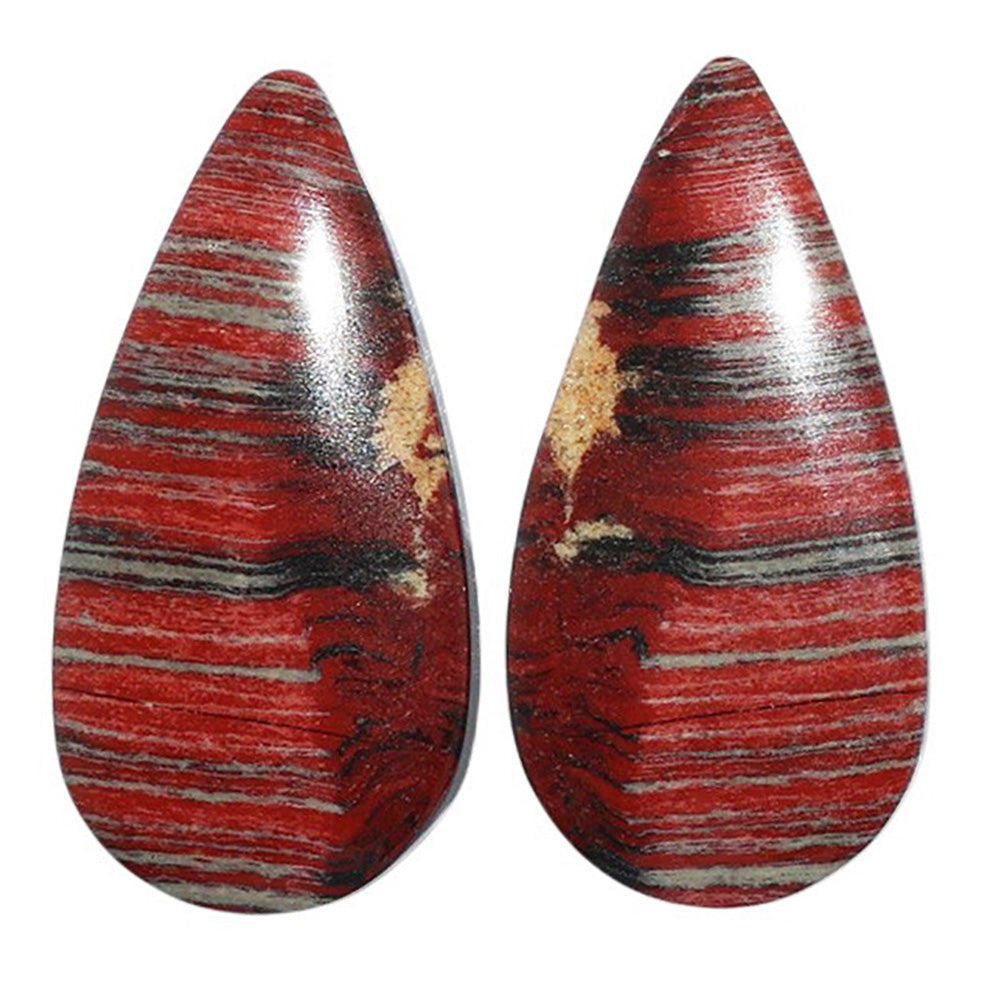 Snake Skin Jasper Pair 12.9x26x4.5 mm Pear Shape Polished Gemstone LS11-07276