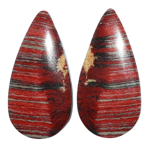 Snake Skin Jasper Pair 12.9x26x4.5 mm Pear Shape Polished Gemstone LS11-07276