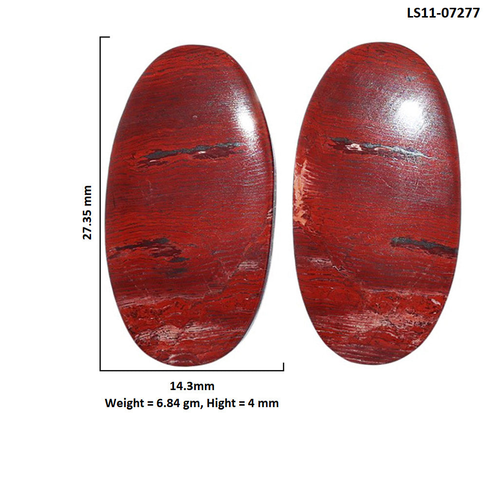 Snake Skin Jasper Pair 14.3x27.35x4 mm Oval Shape Polished Gemstone LS11-07277