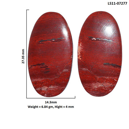 Snake Skin Jasper Pair 14.3x27.35x4 mm Oval Shape Polished Gemstone LS11-07277