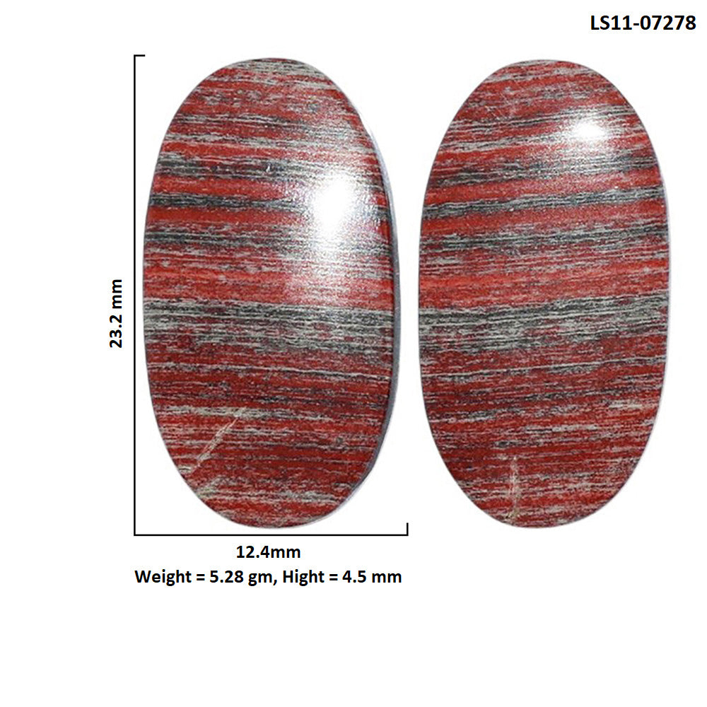 Snake Skin Jasper Pair 12.4x23.2x4.5 mm Oval Shape Polished Gemstone LS11-07278