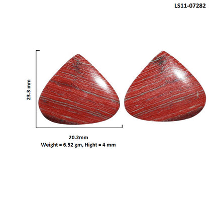 Snake Skin Jasper Pair 20.2x23.3x4 mm Heart Shape Polished Gemstone LS11-07282
