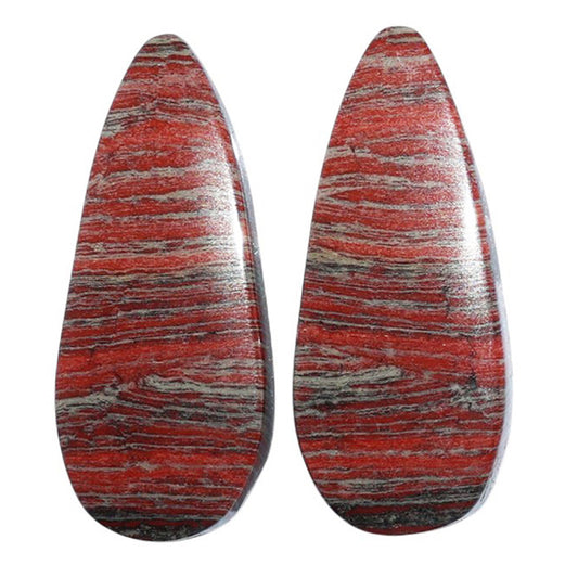 Snake Skin Jasper Pair 11.6x27.6x4.3 mm Pear Shape Polished Gemstone LS11-07284