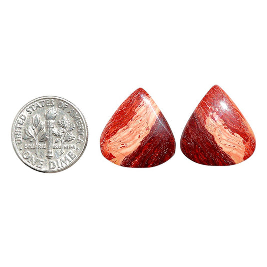 Snake Skin Jasper Pair 17.2x18.5x4.3 mm Heart Shape Polished Gemstone LS11-07805