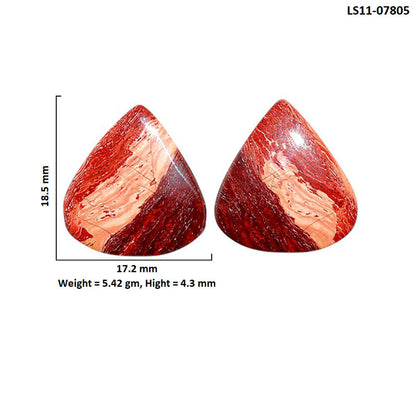 Snake Skin Jasper Pair 17.2x18.5x4.3 mm Heart Shape Polished Gemstone LS11-07805