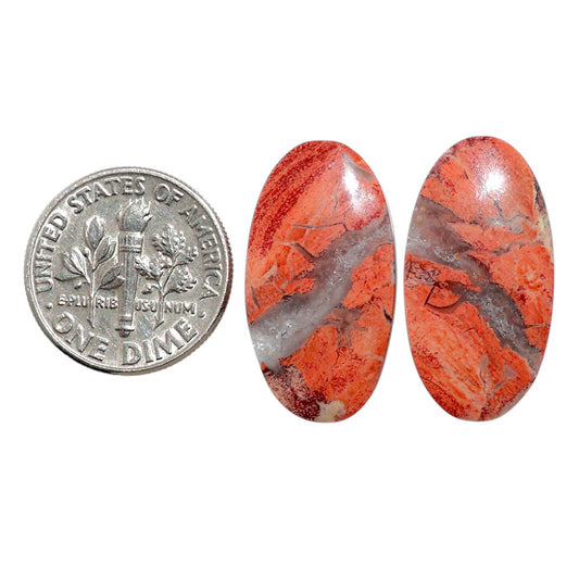 Snake Skin Jasper Pair 12.7x23.9x4.3 mm Oval Shape Polished Gemstone LS11-07808