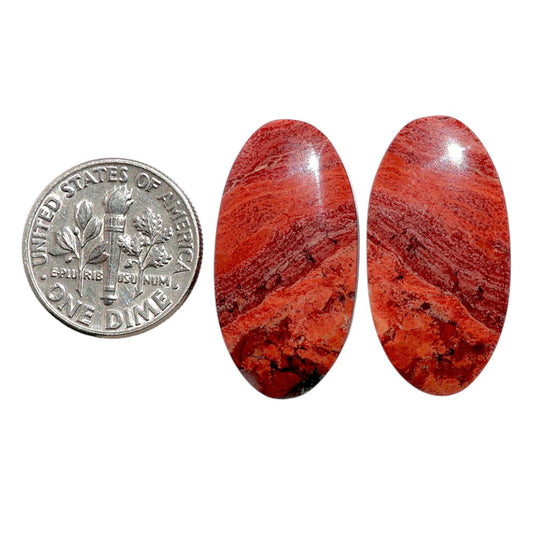 Snake Skin Jasper Pair 14x27.2x4.7 mm Oval Shape Polished Gemstone LS11-07811