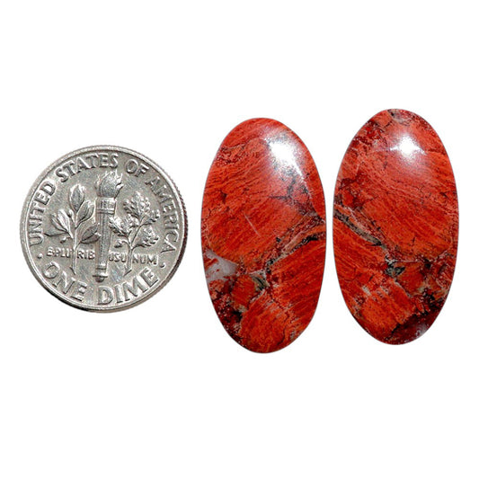 Snake Skin Jasper Pair 13.2x24.7x4 mm Oval Shape Polished Gemstone LS11-07812