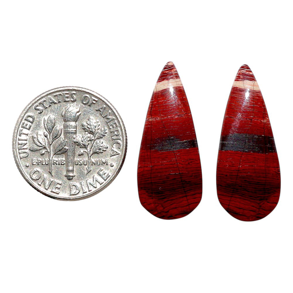 Snake Skin Jasper Pair 10x24.25x4 mm Pear Shape Polished Gemstone LS11-07813