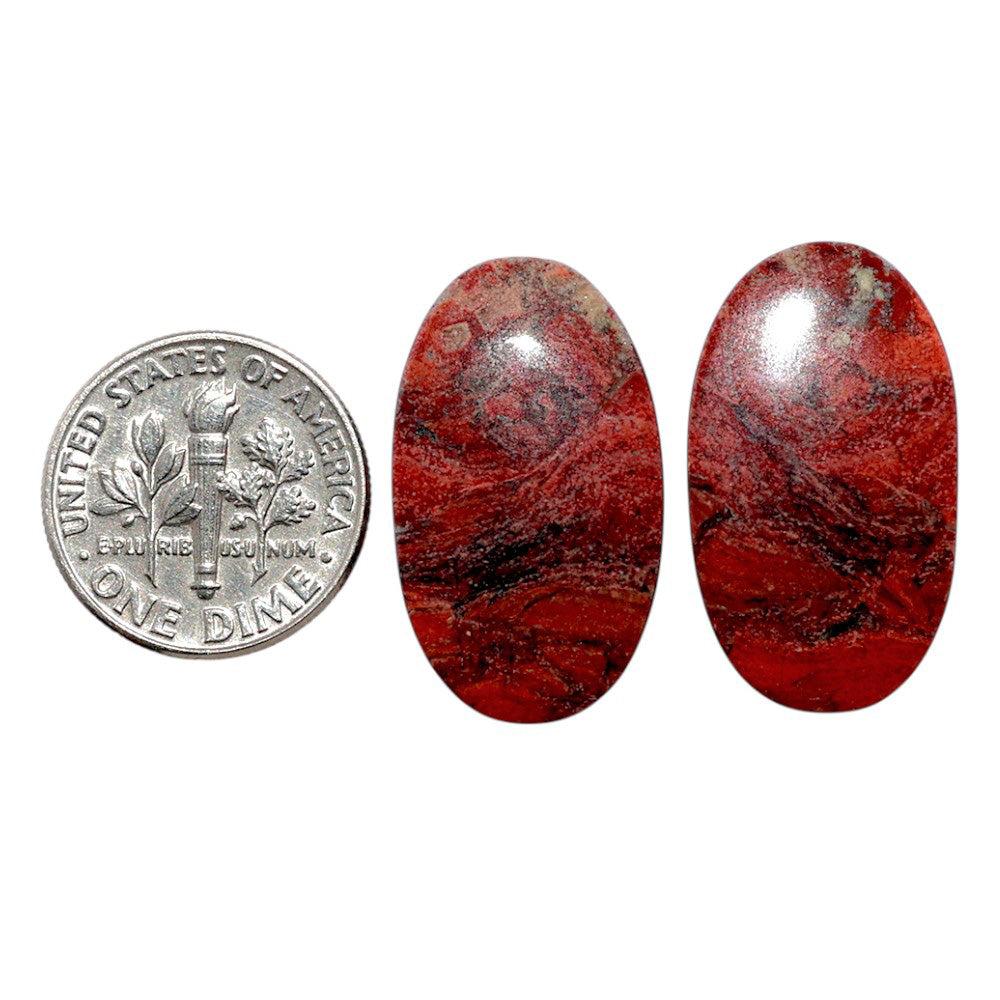 Snake Skin Jasper Pair 14.5x25.1x4.5 mm Oval Shape Polished Gemstone LS11-07817