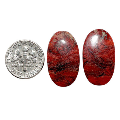Snake Skin Jasper Pair 14.5x25.1x4.5 mm Oval Shape Polished Gemstone LS11-07817