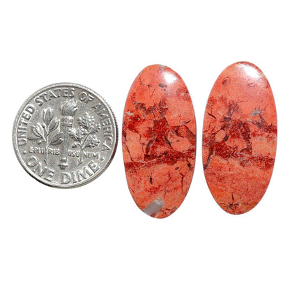 Snake Skin Jasper Pair 12.5x25.5x4 mm Oval Shape Polished Gemstone LS11-07821