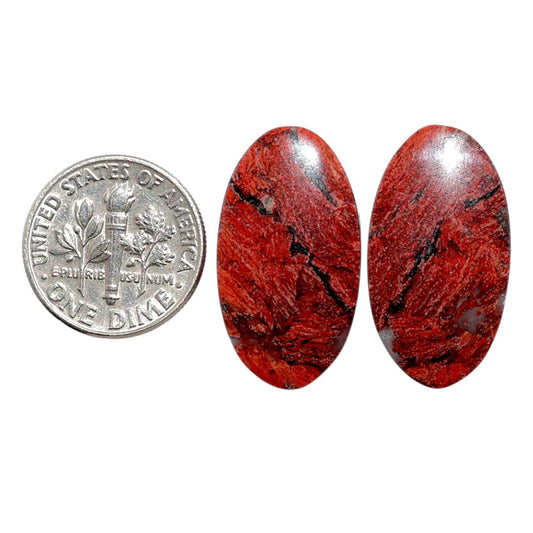 Snake Skin Jasper Pair 13.8x25.2x4 mm Oval Shape Polished Gemstone LS11-07824