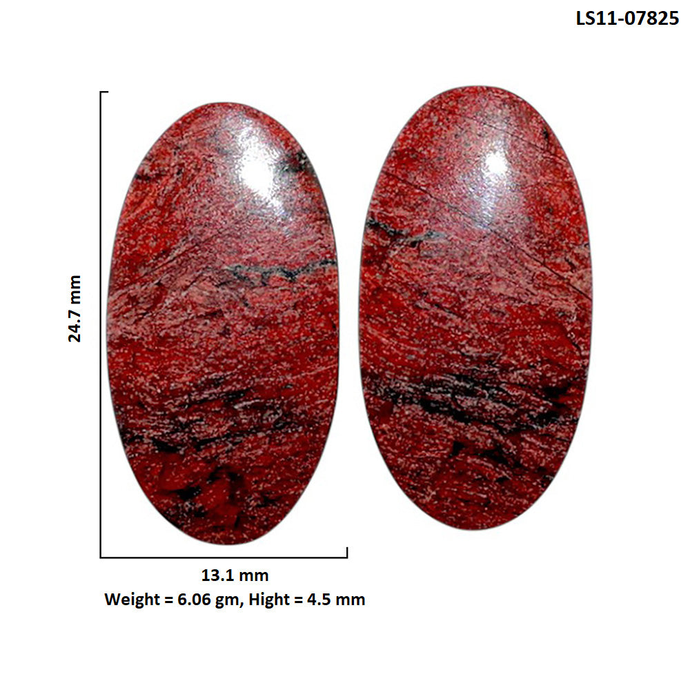 Snake Skin Jasper Pair 13.1x24.7x4.5 mm Oval Shape Polished Gemstone LS11-07825